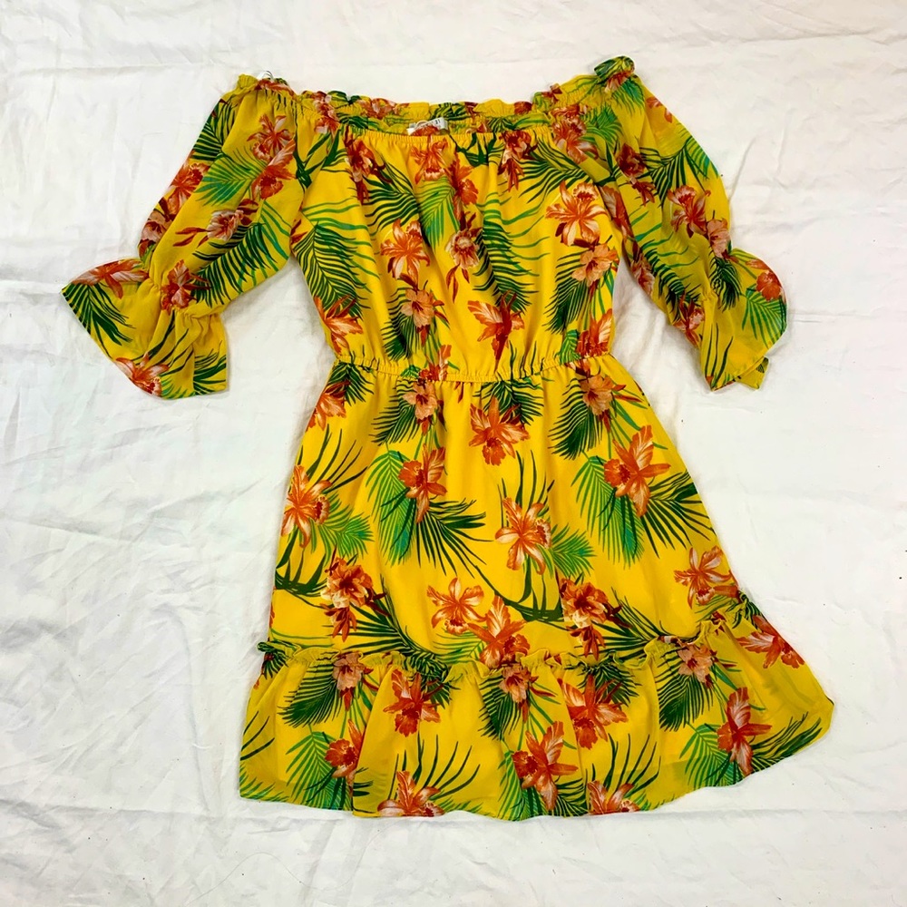 Brand New Yellow Flowered Dress
